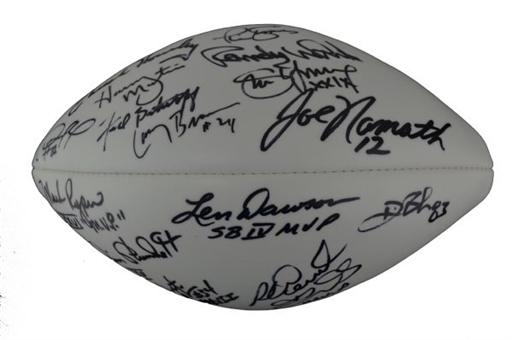 Superbowl MVP Signed Football With Sixteen Signatures.